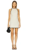 Theory Clean Shift Sleeveless Mini Dress In Sand & Black