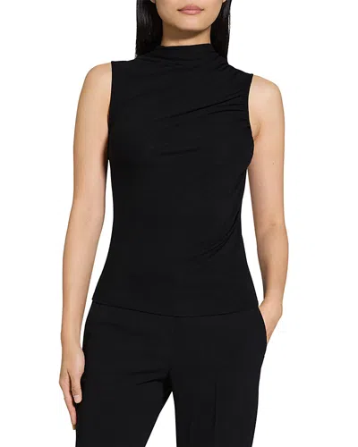 THEORY DRAPED SLEEVELESS TOP IN RIBBED VISCOSE