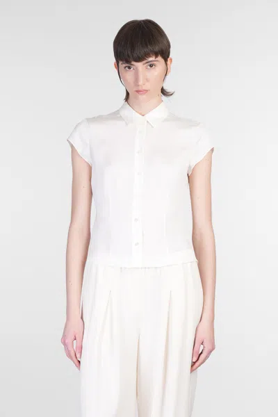 Theory Shirt In Beige Silk