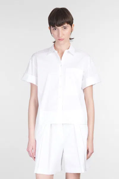 Theory Shirt In White Cotton