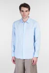 Theory Shirt In Cyan Linen