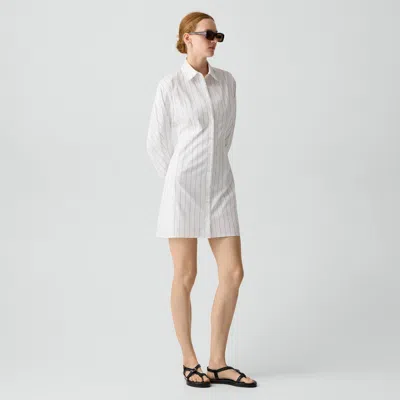 Theory Shirt Dress In Striped Poplin In Neutral