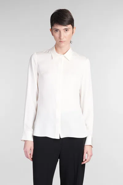 Theory Shirt In Beige Silk