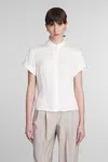 Theory Cap Sleeve Shirt In Silk Georgette In Ivory