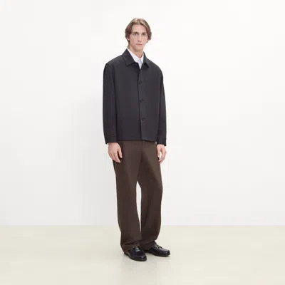 Theory Shirt Jacket In Knit Twill In Phantom Grey