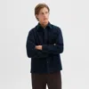 Theory Shirt Jacket In Moleskin Twill In Baltic