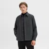 Theory Shirt Jacket In Moleskin Twill In Graphite