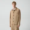 Theory Shirt Jacket In Performance Suiting In Neutral