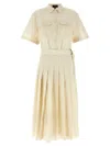 Theory Shirt-style Maxi Wrap Dress With Pleated Skirt In Neutral