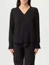 Theory V-neck Long-sleeved Plain Top In Black