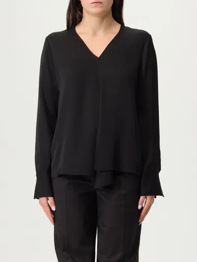 Theory Silk Crepe De Chine Top In Black