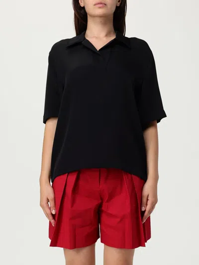 THEORY POLO SHIRT THEORY WOMAN COLOR BLACK,429789002