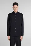 Theory Sylvain Structure Knit Shirt In Black