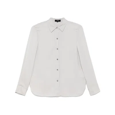 Theory Shirts Gray In Neutral