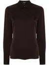 Theory Silk Georgette Shirt In Brown