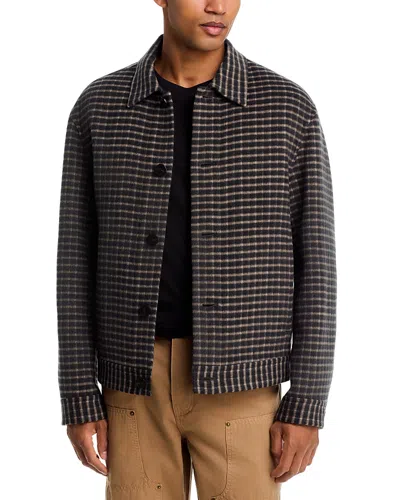 Theory Short Jacket In Wool Divide In Gray
