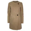 Theory Short-length Coat In Brown Wool In Brown