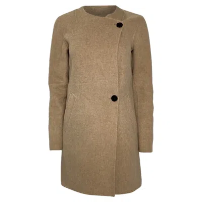 Theory Short-length Coat In Brown Wool