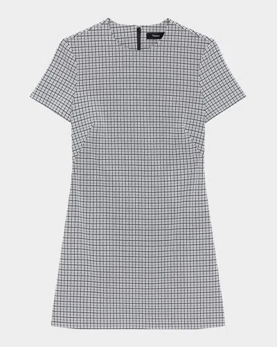 THEORY SHORT-SLEEVE A-LINE MINI DRESS
