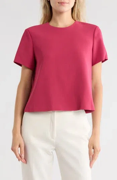 Theory Short Sleeve A-line Top In Pink