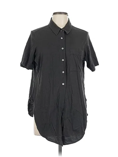 Pre-owned Theory Short Sleeve Blouse In Black