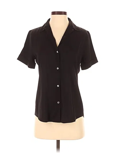 Pre-owned Theory Short Sleeve Blouse In Black