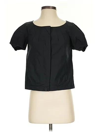 Pre-owned Theory Short Sleeve Blouse In Black