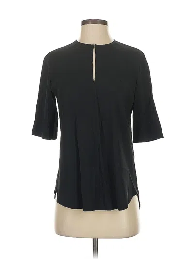 Pre-owned Theory Short Sleeve Blouse In Black