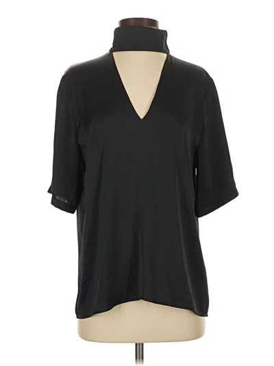Pre-owned Theory Short Sleeve Blouse In Black