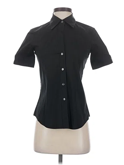 Pre-owned Theory Short Sleeve Blouse In Black