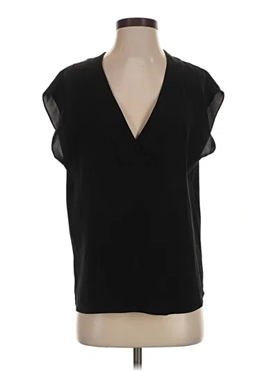 Pre-owned Theory Short Sleeve Blouse In Black