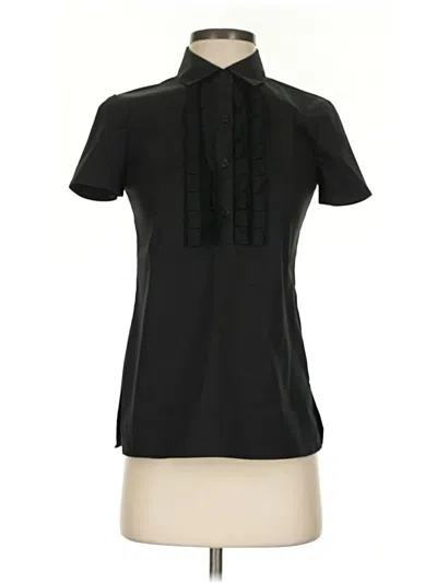 Pre-owned Theory Short Sleeve Blouse In Black