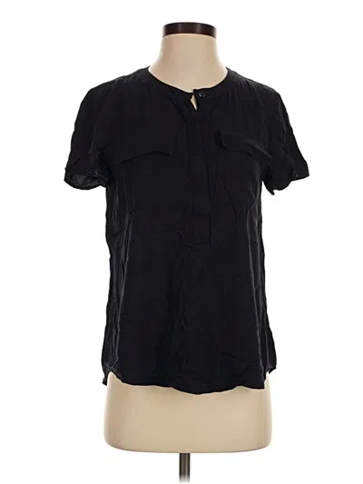 Pre-owned Theory Short Sleeve Blouse In Black