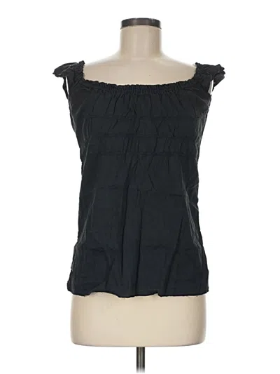 Pre-owned Theory Short Sleeve Blouse In Black