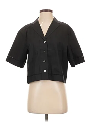 Pre-owned Theory Short Sleeve Blouse In Black