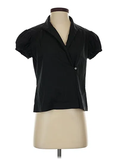 Pre-owned Theory Short Sleeve Blouse In Black