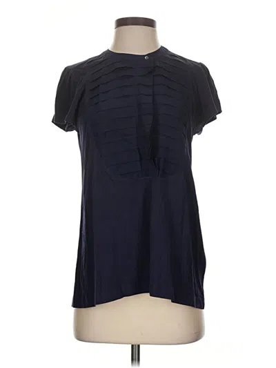 Pre-owned Theory Short Sleeve Blouse In Black