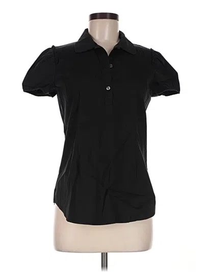 Pre-owned Theory Short Sleeve Blouse In Black