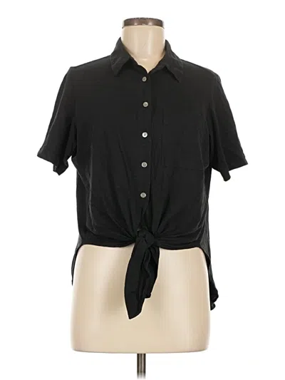 Pre-owned Theory Short Sleeve Blouse In Black