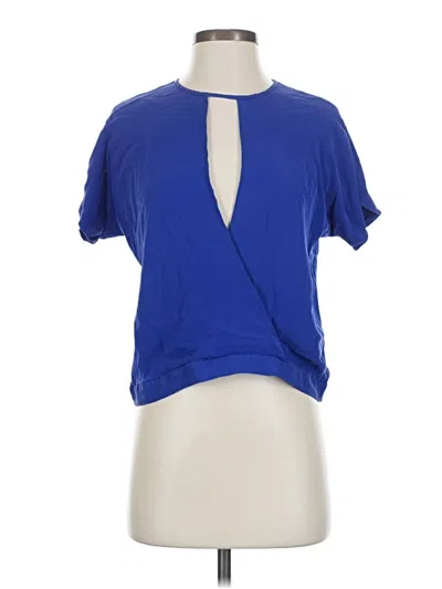 Pre-owned Theory Short Sleeve Blouse In Blue