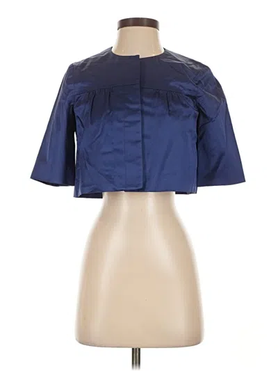 Pre-owned Theory Short Sleeve Blouse In Blue
