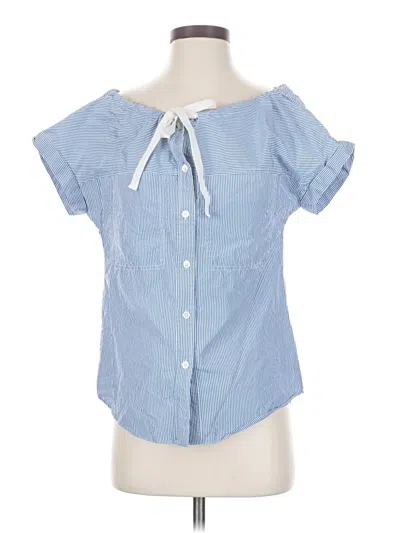 Pre-owned Theory Short Sleeve Blouse In Blue