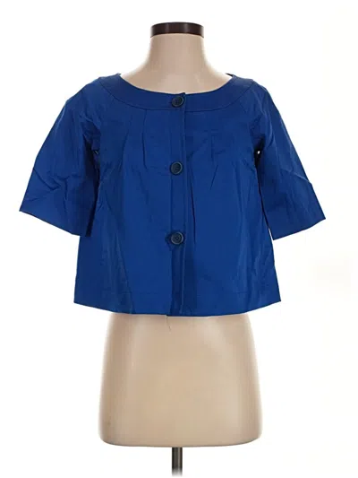 Pre-owned Theory Short Sleeve Blouse In Blue