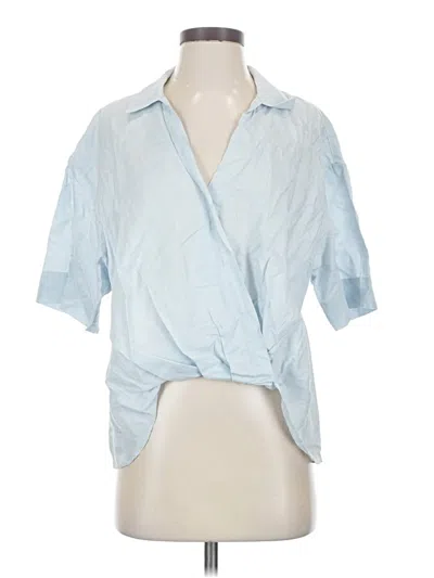 Pre-owned Theory Short Sleeve Blouse In Blue