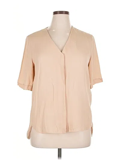 Pre-owned Theory Short Sleeve Blouse In Brown