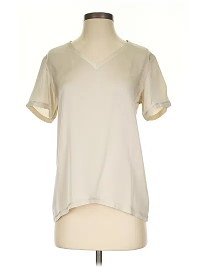 Pre-owned Theory Short Sleeve Blouse In Brown