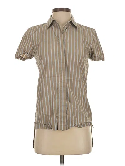 Pre-owned Theory Short Sleeve Blouse In Brown