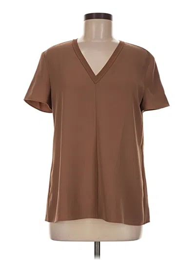 Pre-owned Theory Short Sleeve Blouse In Brown