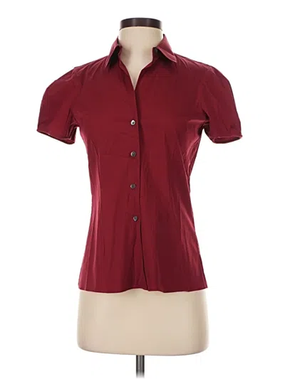 Pre-owned Theory Short Sleeve Blouse In Burgundy