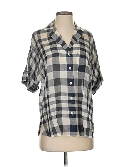 Pre-owned Theory Short Sleeve Blouse In Gray